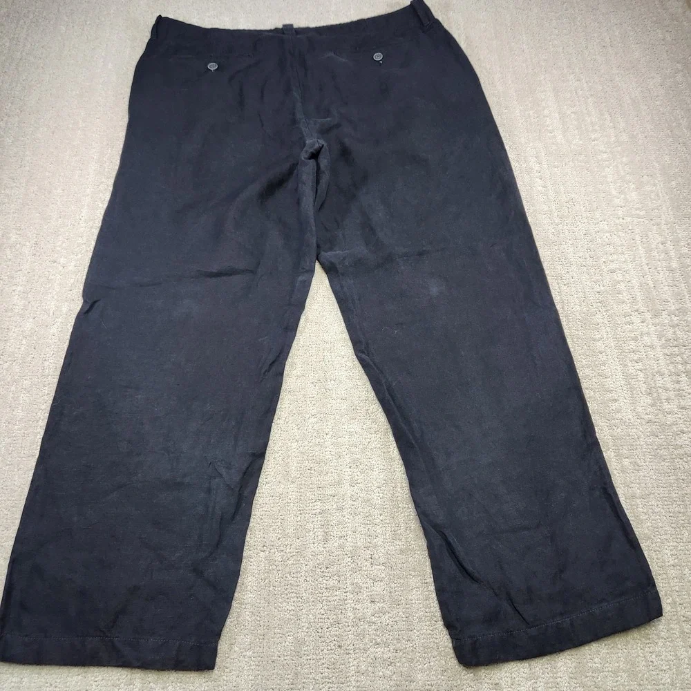 Tommy Bahama Pants Men 36x29*READ Linen Silk Blend Black High Rise Trouser Flowy